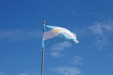 Argentina flag waving in the mast