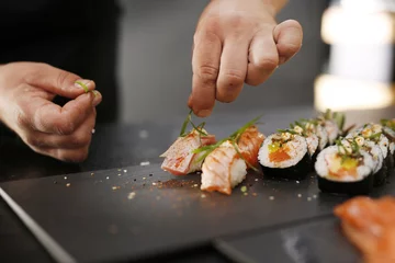 Crédence de cuisine en verre imprimé Bar à sushi Sushi. 