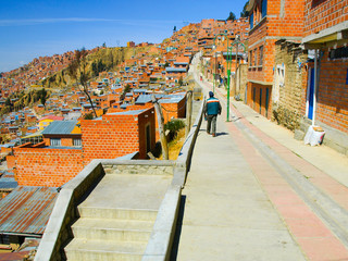 Houses of La Paz in Bolivia