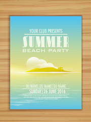 Summer Beach Party celebration flyer or banner.