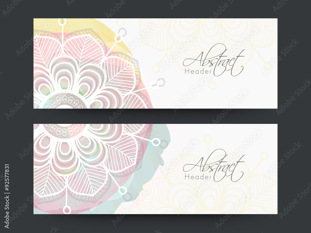Poster abstract website header or banner set.