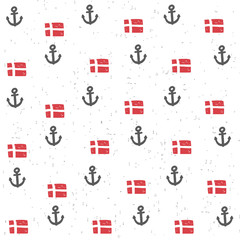 Seamless pattern with flags and anchors.