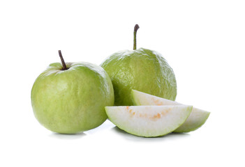 Guava (tropical fruit) on white background