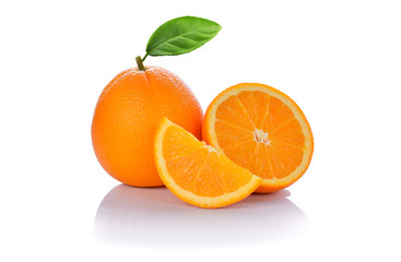 Orange fruit isolated on white background + Clipping Path