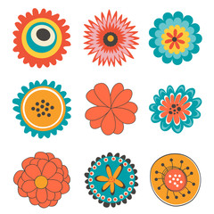 Beautiful collection of floral decorative elements