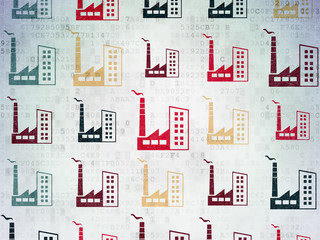 Business concept: Industry Building icons on Digital Paper