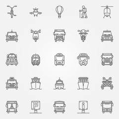 Transport linear icons
