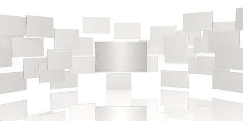 3d white rectangles background