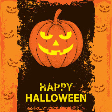 Halloween background with dotted pumpkin 