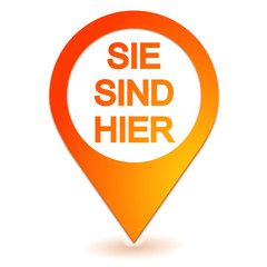 Sie befinden sich hier auf Geolocation Orange Symbol