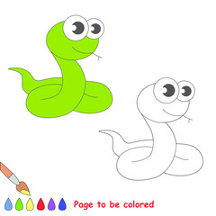 Vector cartoon green snake.