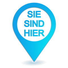 Sie befinden sich hier auf Geolocation- Symbol blau