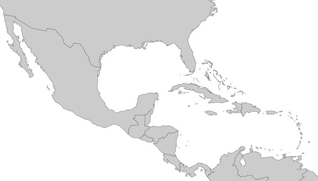 Mittelamerika - Karte in Grau