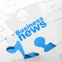 News concept: Business News on puzzle background