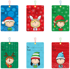 Christmas tags with funny kids