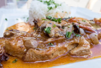 Delicious juicy steak beef meat