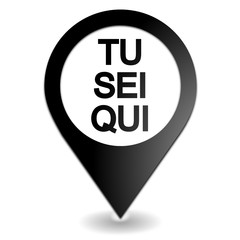 tu sei qui in nero simbolo geolocalizzazione