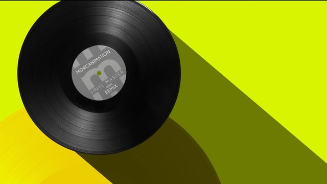 Vinyl record label spinning over colorful blank template background changing colors for album audio track music streaming remix animation club concert nightclub party
