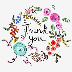 Watercolor card flowers