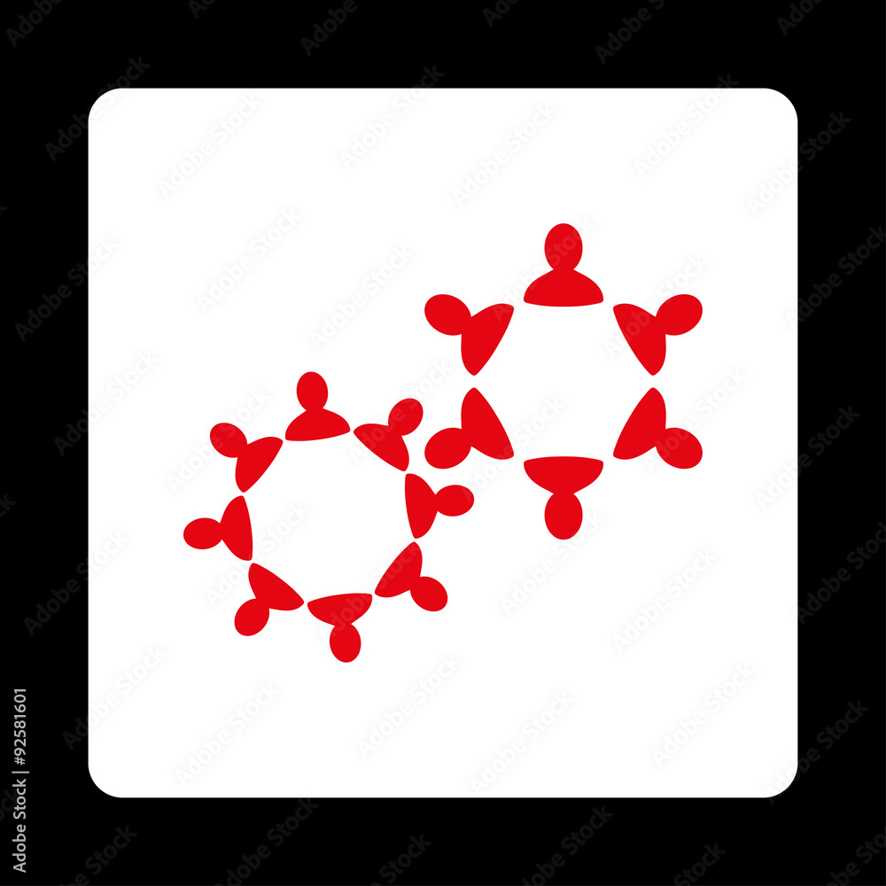 Poster collaboration icon from commerce buttons overcolor set
