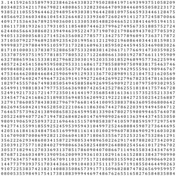 Pi - 3.1415 - Mathematical Column of Figures Vector Background - Wissenschaft, Mathematik, Zahlen, Hintergrund