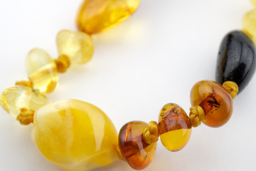 Amber on white background