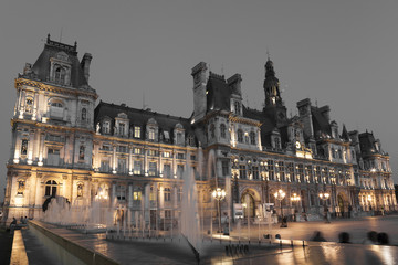 Fototapeta na wymiar Hotel de Ville, Paris, Ile de France, France