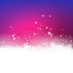 Abstract Violet Snow Particle and Stars Effect Holiday Season Greeting Card. Violetter Hintergrund mit Schneeflocken und Eiskristallen. Weihnachtskarte. Sterne, Schnee, Flocken, Abstrakt - Grußkarte
