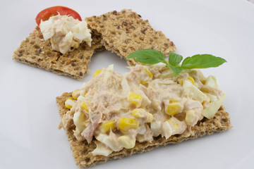 Multigrain crispy bread and tuna salad