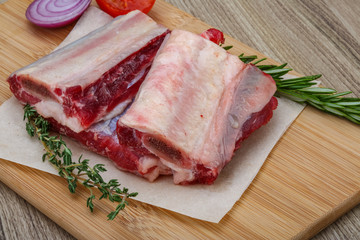 Raw beef ribs