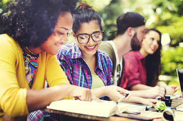Diverse People Studying Students Campus Concept