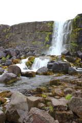 Wasserfall im berühmten Nationalpark Thingvellir auf Island