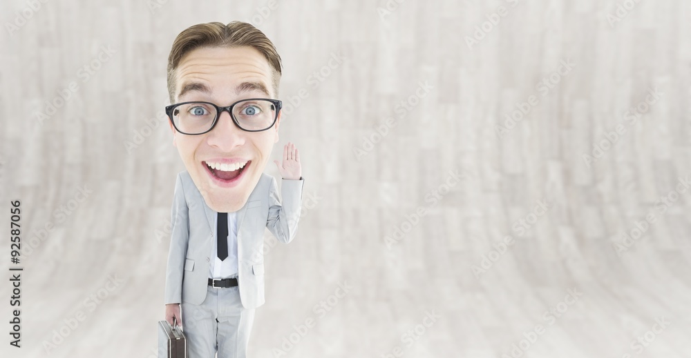 Poster composite image of geeky businessman