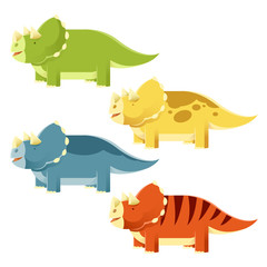 Set of Triceratopses