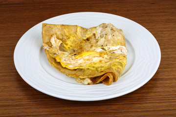 Lavash bread roasted with egg