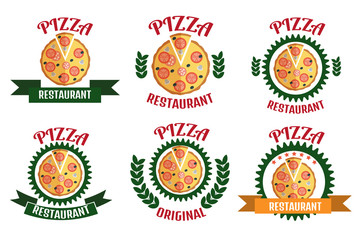 Pizza logo set