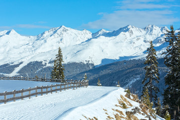 Winter mountain landscape. Kappl ski resort, Austria.