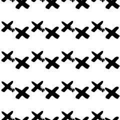 Seamless pattern with ink crosses