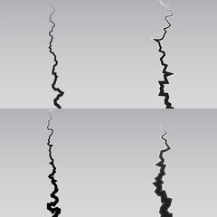 Earth Crack vector set. Crack Silhouettes Isolated set.