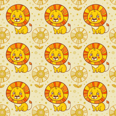 Funny seamless vector pattern with.