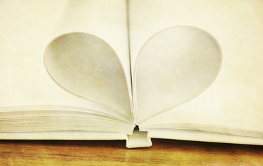 Book with pages in heart shape