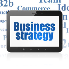 Business concept: Tablet Computer with Business Strategy on