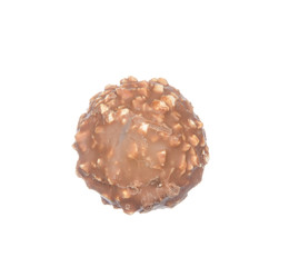Chocolate ball isolated on white background