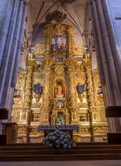 Fototapeta na wymiar Altar of the Monasterio Santa Maria de la Real in Najera on the Camino de Santiago