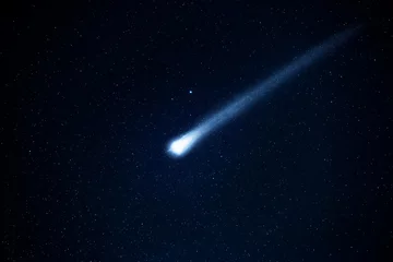 Foto op Canvas Komeet in de sterrenhemel. Elementen van deze afbeelding geleverd door NASA. © Tryfonov