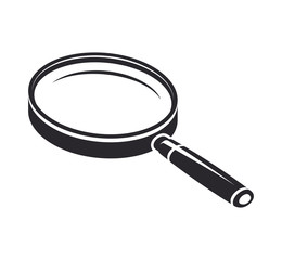 Monochromatic magnifying glass icon