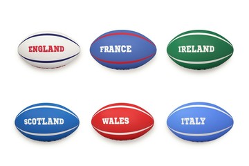 Six nations rugby balls