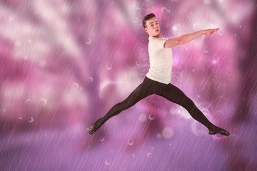 Composite image of male ballet dancer jumping © vectorfusionart