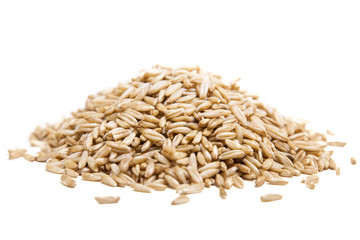 Oats seeds isolated on white background