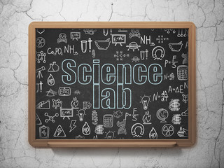 Science concept: Science Lab on School Board background